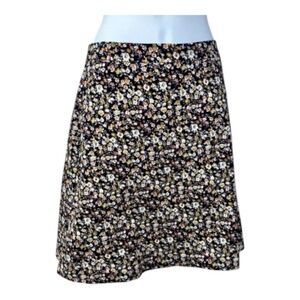 Navy Floral Print Women's Skirt Margaret M Size Small